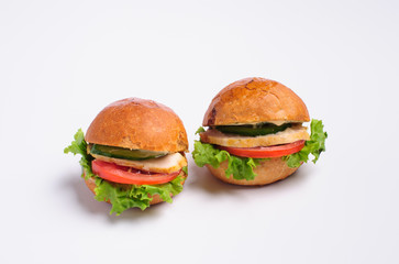 fresh tasty burger isolated on white background