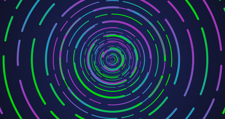 Obraz premium Colorful neon circle dashed lines, vector illustration