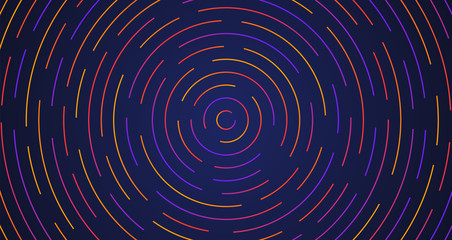 Colorful neon circle dashed lines, vector illustration