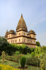Fototapeta premium Cenotaph chhatries near the Betwa River in Orchha, India