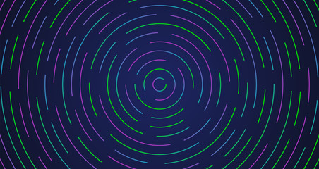 Colorful neon circle dashed lines, vector illustration