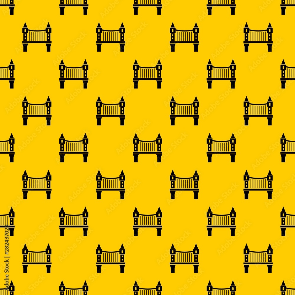 Poster tower bridge pattern seamless vector repeat geometric yellow for any design