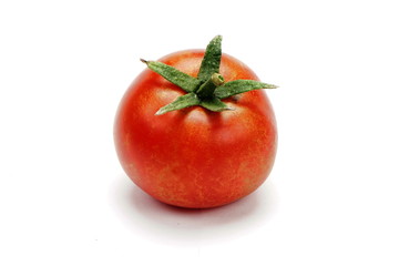 ripe fresh tomatoes isolated on white background