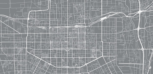 Urban vector city map of Xian, China