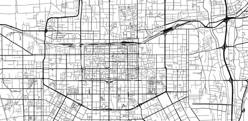 Fototapeta premium Urban vector city map of Xian, China