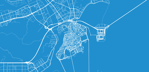 Urban vector city map of Macau, China