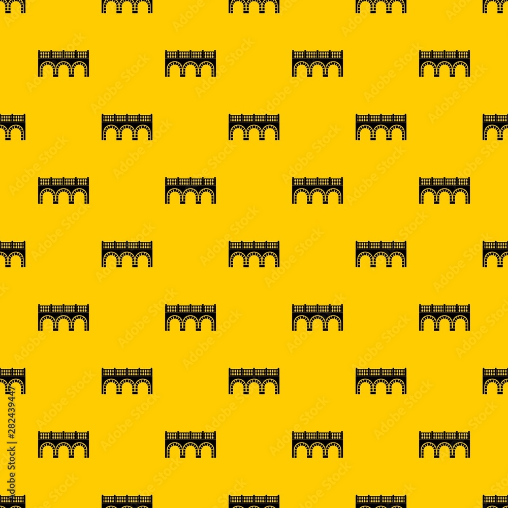 Poster arch bridge pattern seamless vector repeat geometric yellow for any design