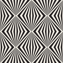 Seamless geometric stylish illusion pattern. Simple monochrome design. Creative fashion striped texture.