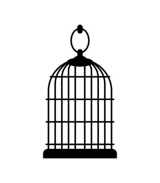 Empty Birdcage Isolated. Cage For Brid. Vector Illustration