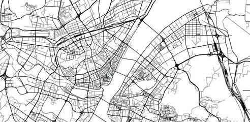 Fototapeta na wymiar Urban vector city map of Wuhan, China