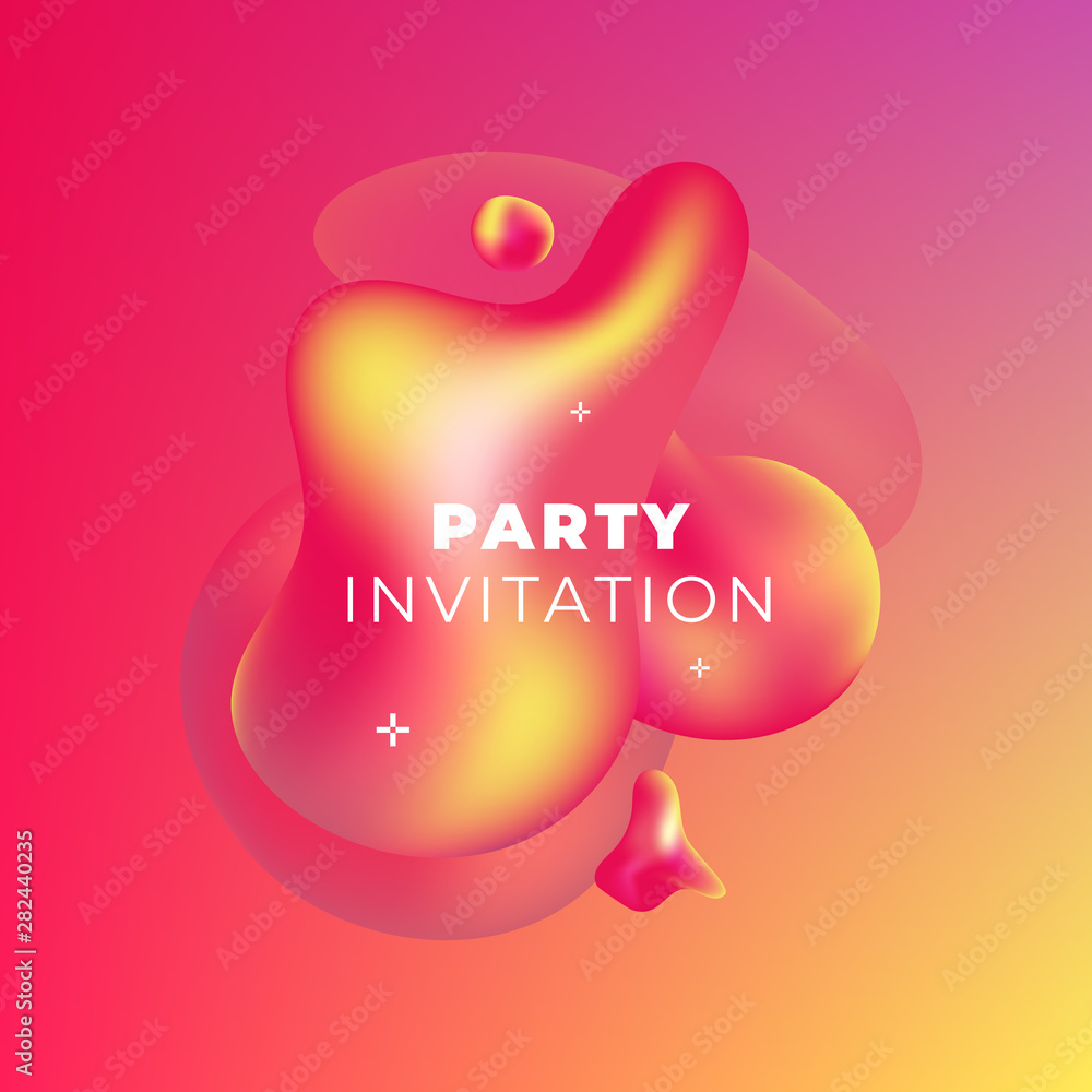 Poster liquid color cover. fluid shapes composition. futuristic design poster and badge. dynamical colored 