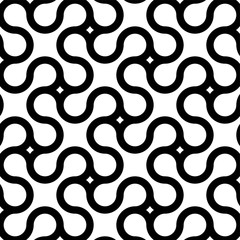 Vector seamless geometric pattern with creative shapes. Endless monochrome background. Black and white stylish texture