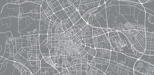 Obraz premium Mapa miasta miejskiego wektor Tianjin, Chiny