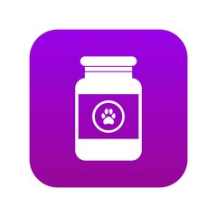 Treatment solution for animals icon digital purple for any design isolated on white vector illustration