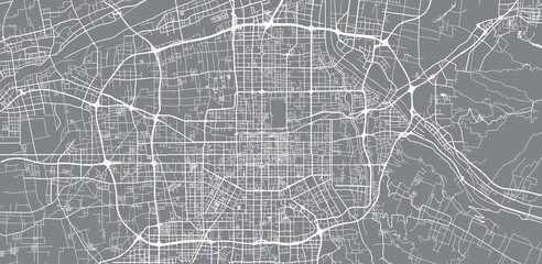 Urban vector city map of Xian, China
