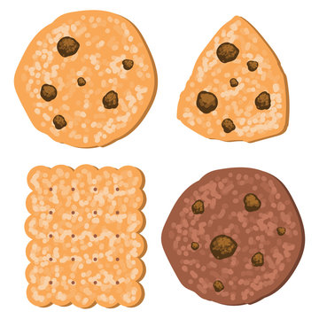 Cookies vector cartoon set isolated on a white background.