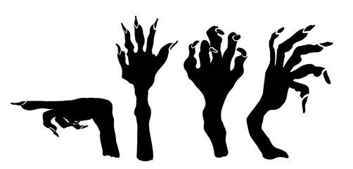 The monster's hands. Happy Halloween. Vector illustration