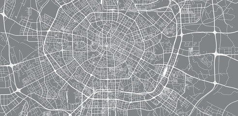 Urban vector city map of Chengdunear, China