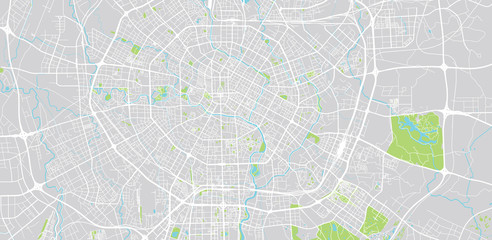 Urban vector city map of Chengdunear, China