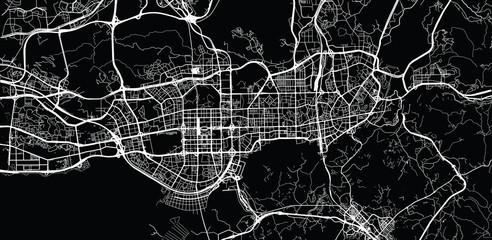 Urban vector city map of Shenzhen, China