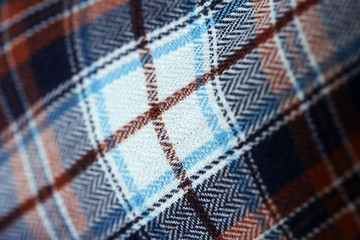 Closeup di una camicia a quadri, texture, background, macro shirt