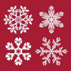 Vector snowflake for Christmas or New Year decoration. Templates for laser cutting, plotter cutting or printing. Elements of festive background .