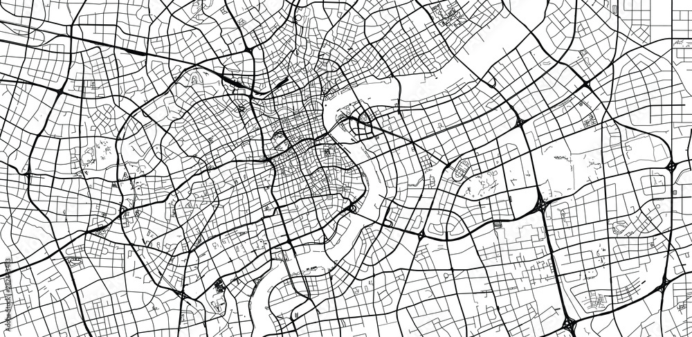 Canvas Prints urban vector city map of shanghai, china