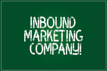 Obraz premium Conceptual hand writing showing Inbound Marketing Company. Business photo showcasing marketing agency that helps companies grow Color Rectangular Shape Outline and Round Beam in Center