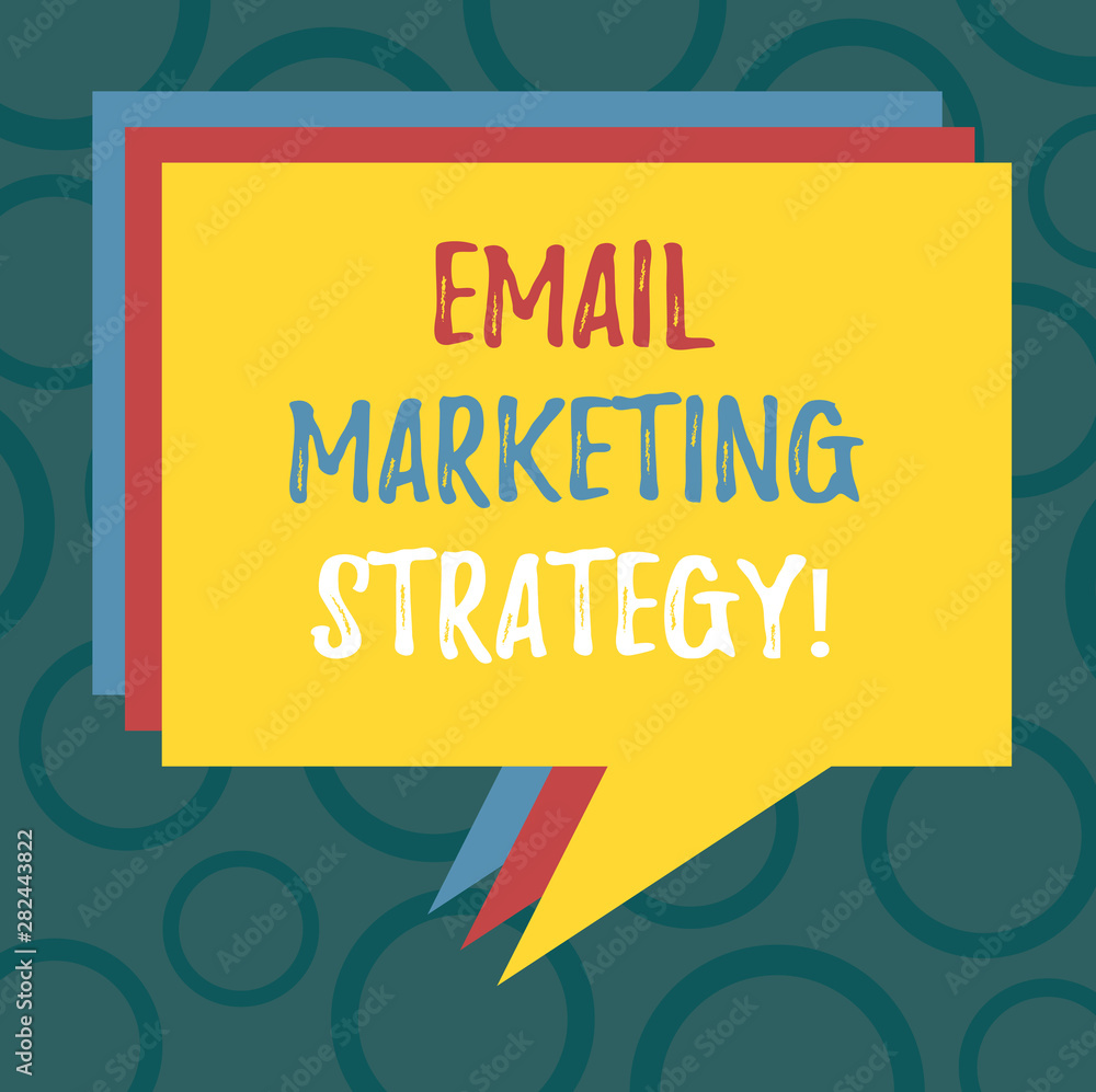 Poster writing note showing email marketing strategy. business photo showcasing plan of action to promote p