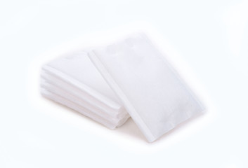 Cotton pad on white background
