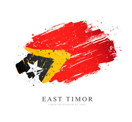 Obraz premium Flag of East Timor. Vector illustration on a white background.
