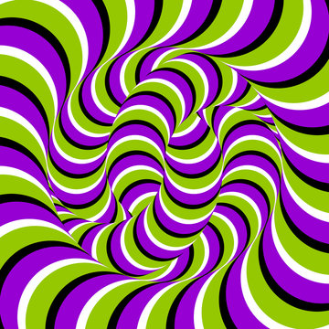 Ball of snakes. Spin illusion.
