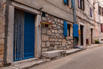 View of typical istrian alley in Valle - Bale, Croatia