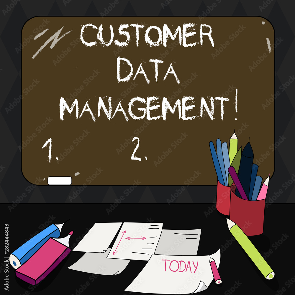 Poster text sign showing customer data management. conceptual photo keep track and analysisage customers in