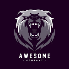 awesome angry bear logo design