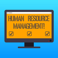 Handwriting text writing Huanalysis Resource Management. Concept meaning process of hiring and developing employees Blank Computer Desktop Monitor Color Screen Mounted with Progress Bar