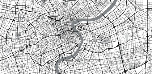Urban vector city map of Shanghai, China