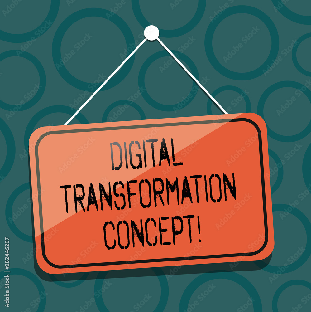 Poster writing note showing digital transformation concept. business photo showcasing going paperless use o