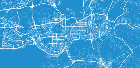 Naklejka premium Urban vector city map of Shenzhen, China
