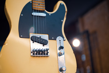 Naklejka premium Cool vintage Retro guitar style close up