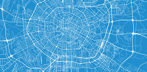 Obraz premium Urban vector city map of Chengdunear, China