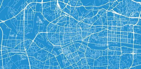 Urban vector city map of Guangzhou, China