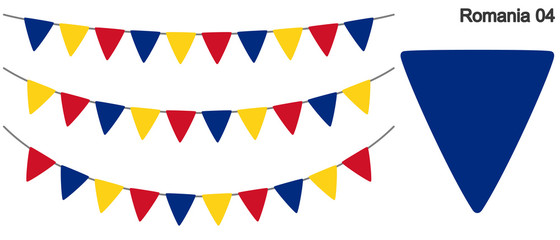 Obraz premium ルーマニアの国旗のガーラーンド ベクターデータ（bunting garland）
