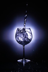 water splash isolated on black background