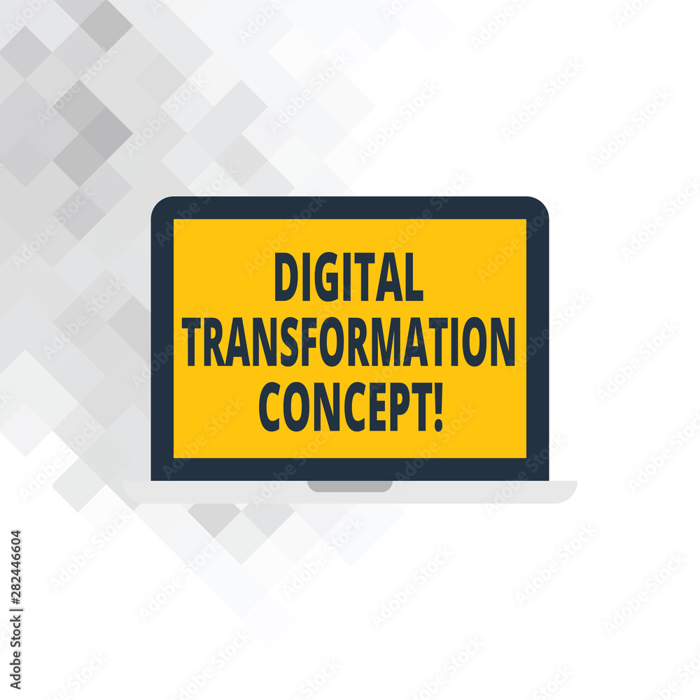 Poster writing note showing digital transformation concept. business photo showcasing going paperless use o