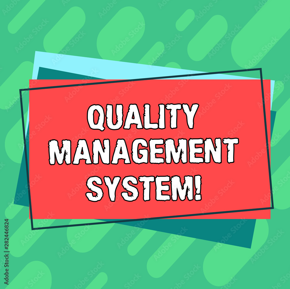 Poster word writing text quality management system. business concept for formalized system that documents p