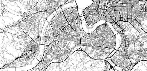 Fototapeta na wymiar Urban vector city map of New Taipei, China