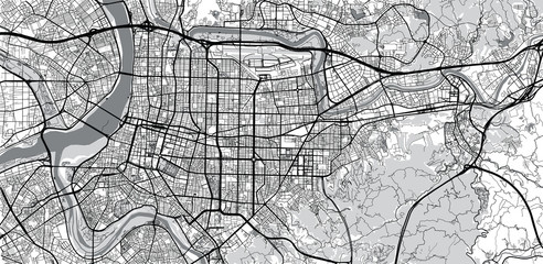 Obraz premium Urban vector city map of Taipei, China