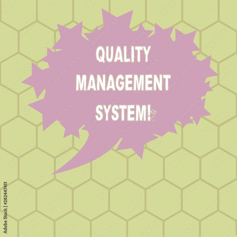 Poster conceptual hand writing showing quality management system. business photo text formalized system tha