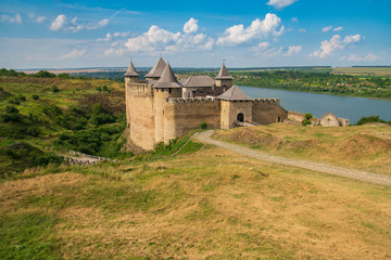 Fototapeta na wymiar Hotyn Fortress at Landscape